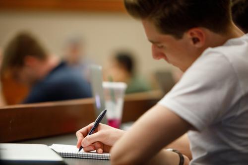 GW History student taking notes